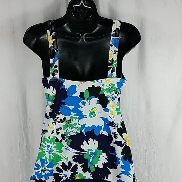 St John's Bay Floral Tankini 2 Pc Set 10/12 - Picture 4 of 6